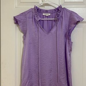 Vibrant Lilac Ruffle Blouse
